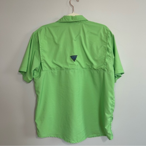 Columbia PFG Fishing Green Casual Button Down Short Sleeve Outdoor Shirt Large - Picture 4 of 5